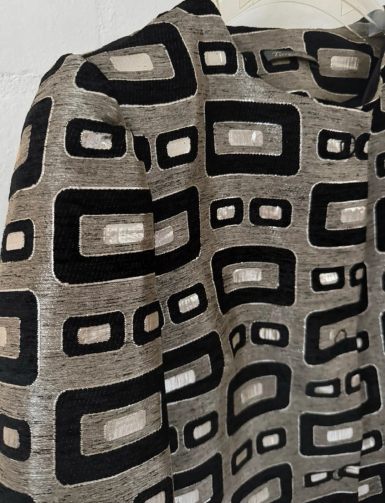Terra di Siena veste en jacquard imprimé brillant Made in Italy taille L – photo 6